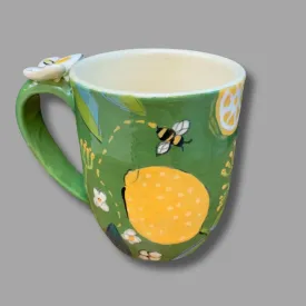 Green Lemon and Bee Mug