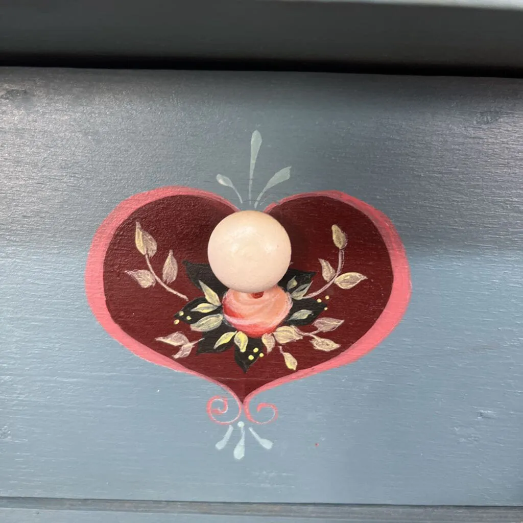 HAND PAINTED JEWELRY BOX WITH 2 DRAWERS