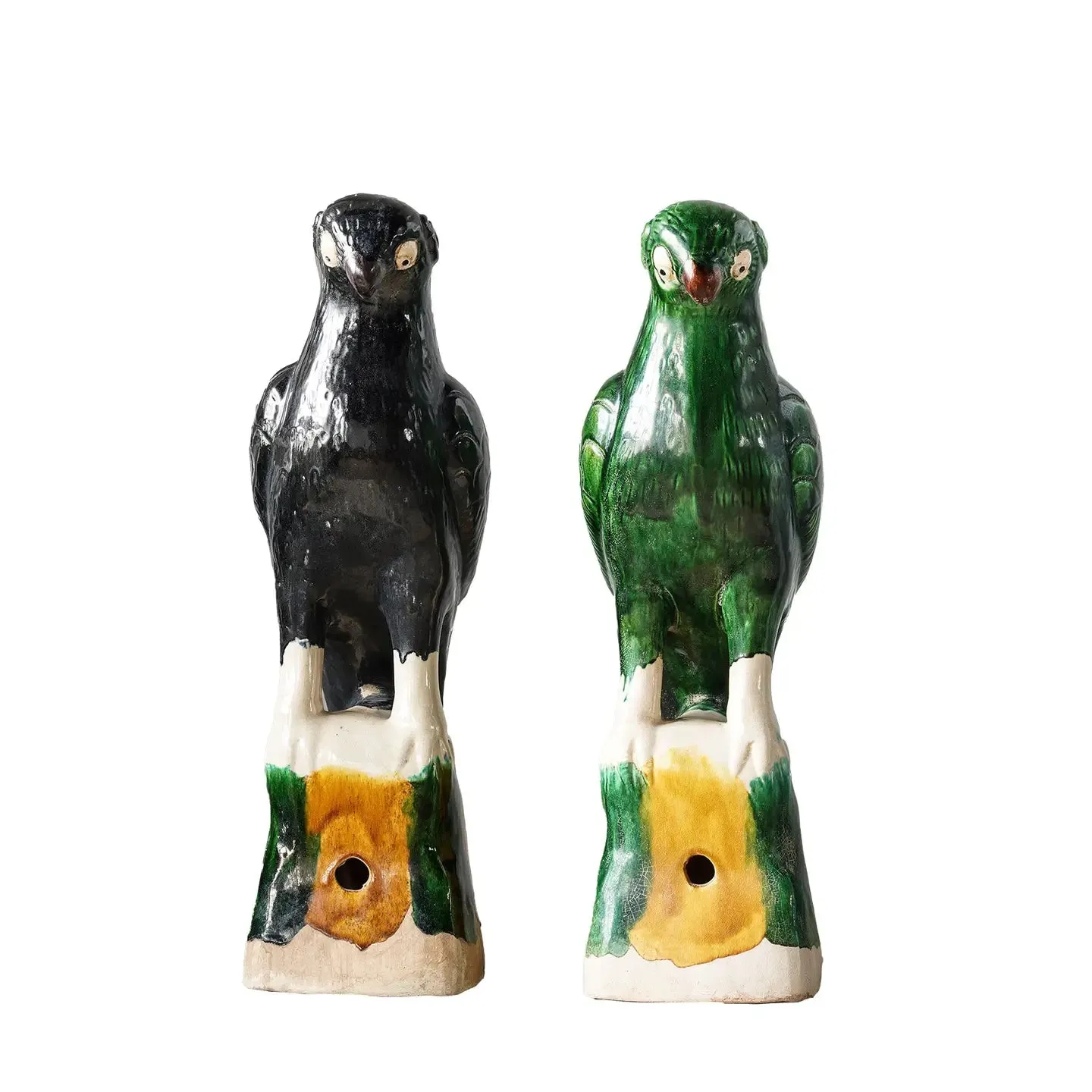 Hand-Painted Porcelain Bird, Pair