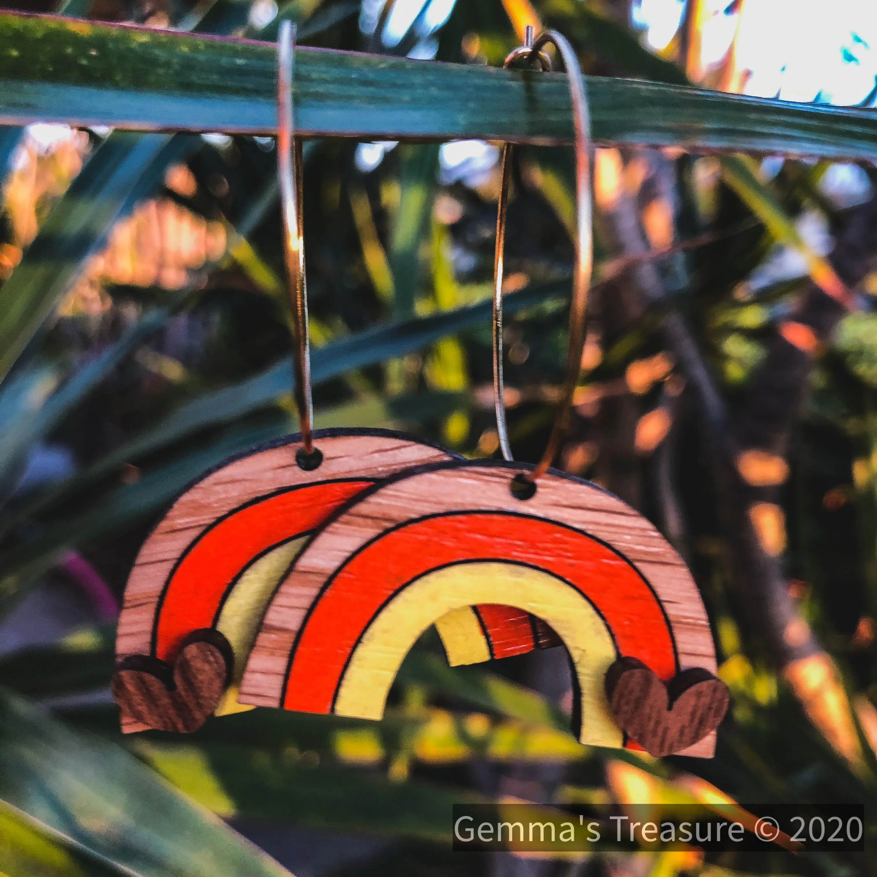 Hand painted Rainbow 🌈  Earrings