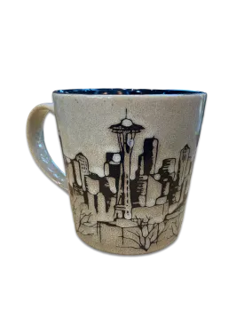 Hand Painted Seattle Skyline Mug