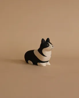 Handmade Tiny Wooden Animals - Corgi Dog