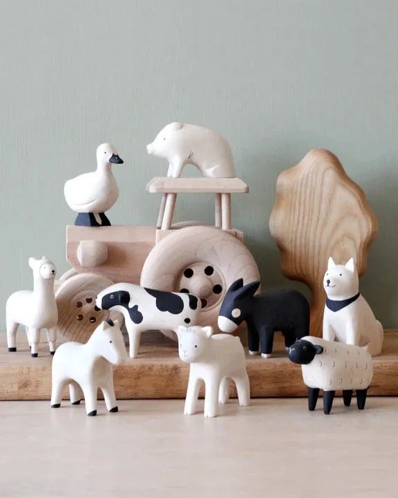 Handmade Tiny Wooden Farm Animals - Donkey