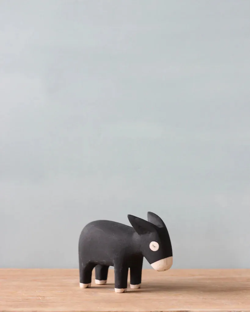 Handmade Tiny Wooden Farm Animals - Donkey