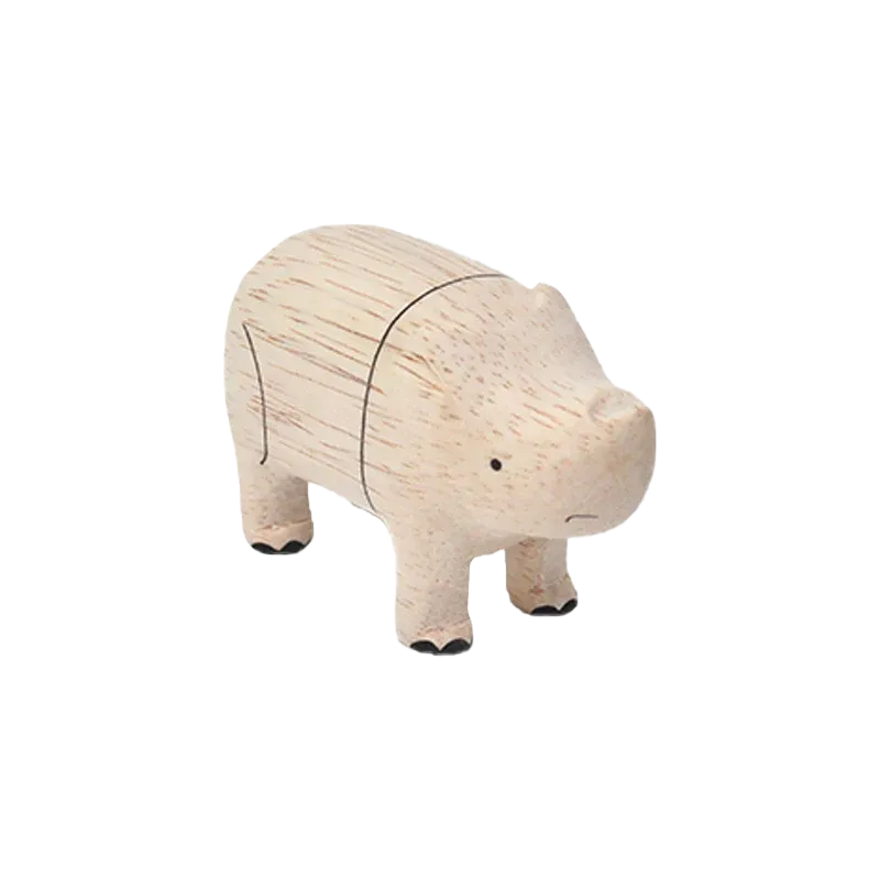 Handmade Tiny Wooden Safari Animals - Rhino