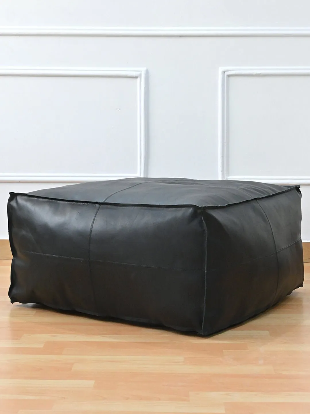 HARPER- CUBICAL  LEATHER POUF