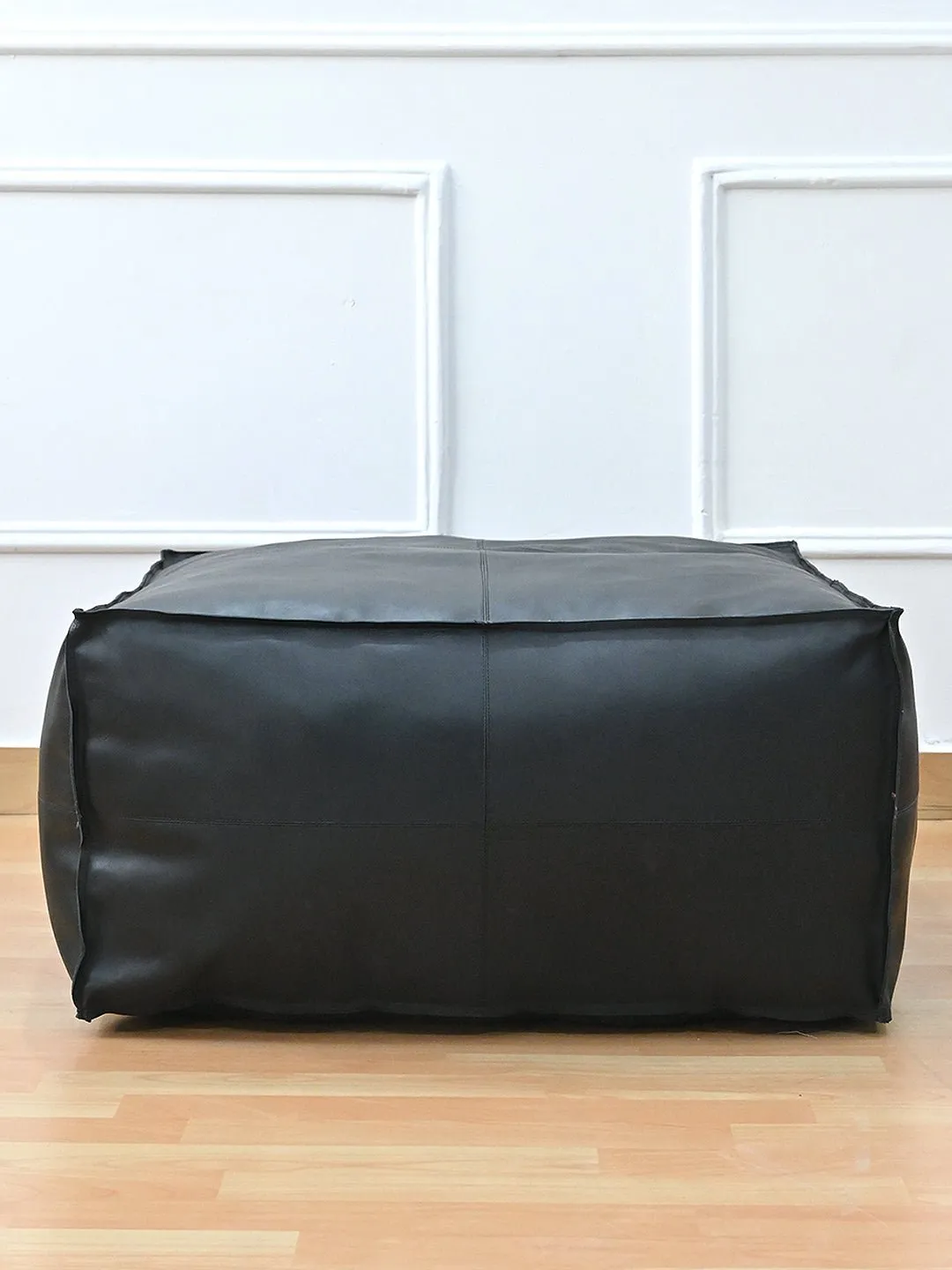 HARPER- CUBICAL  LEATHER POUF