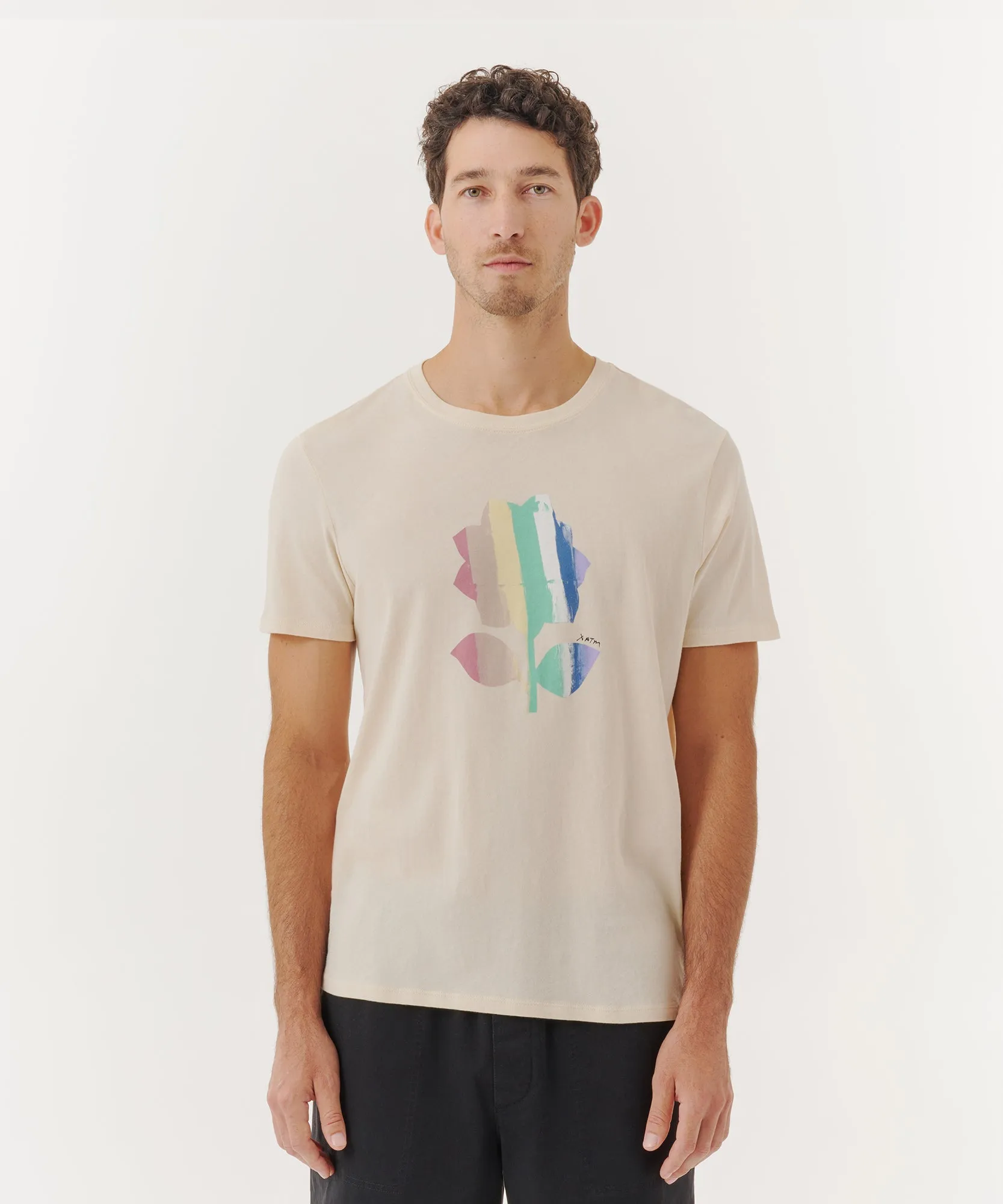 High Twist Jersey Crew Neck Tee - Stucco