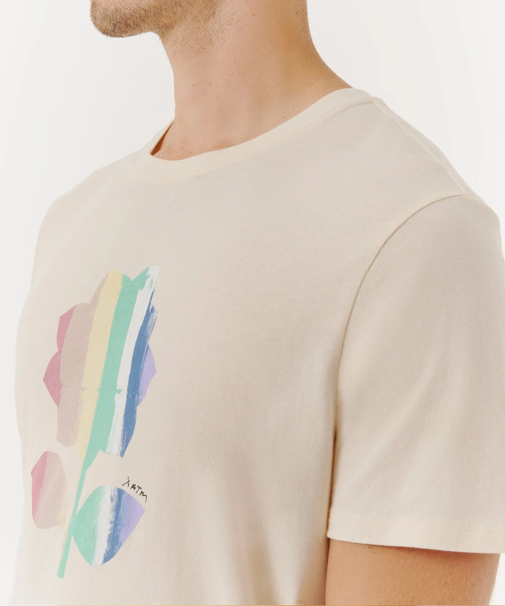 High Twist Jersey Crew Neck Tee - Stucco