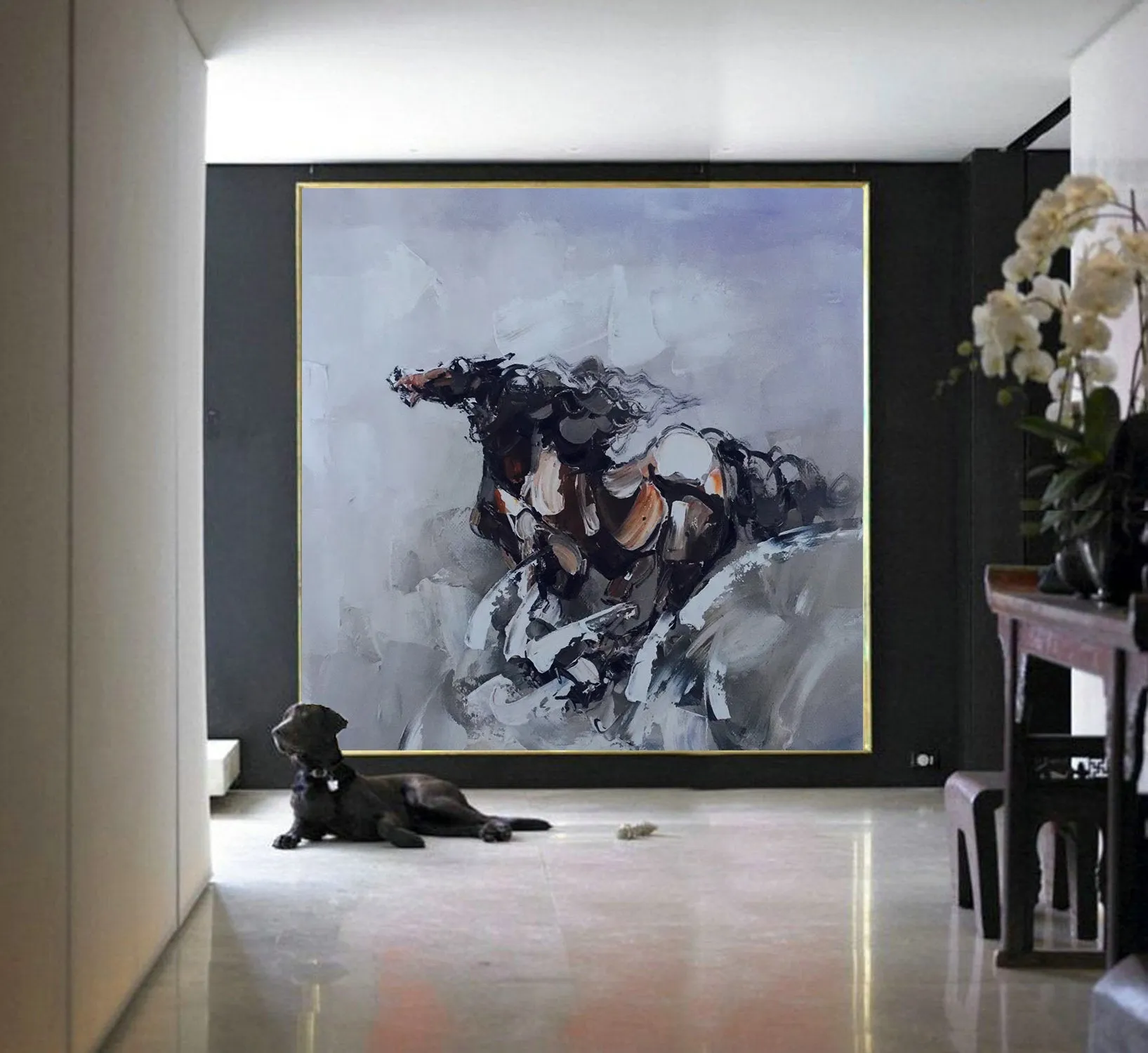 Horse Painting Abstract Horse Painting Palette Knife Canvas Art Wp067