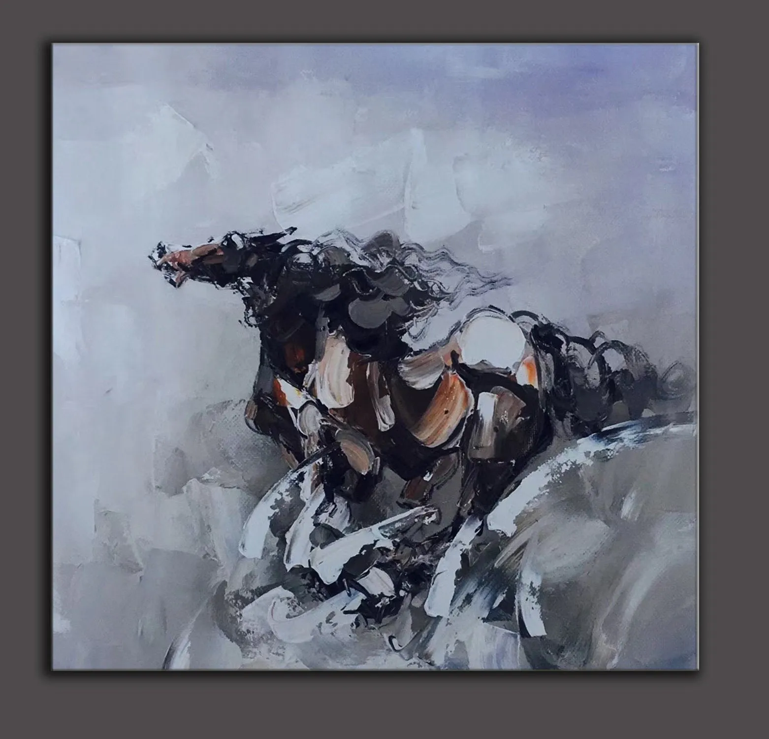 Horse Painting Abstract Horse Painting Palette Knife Canvas Art Wp067