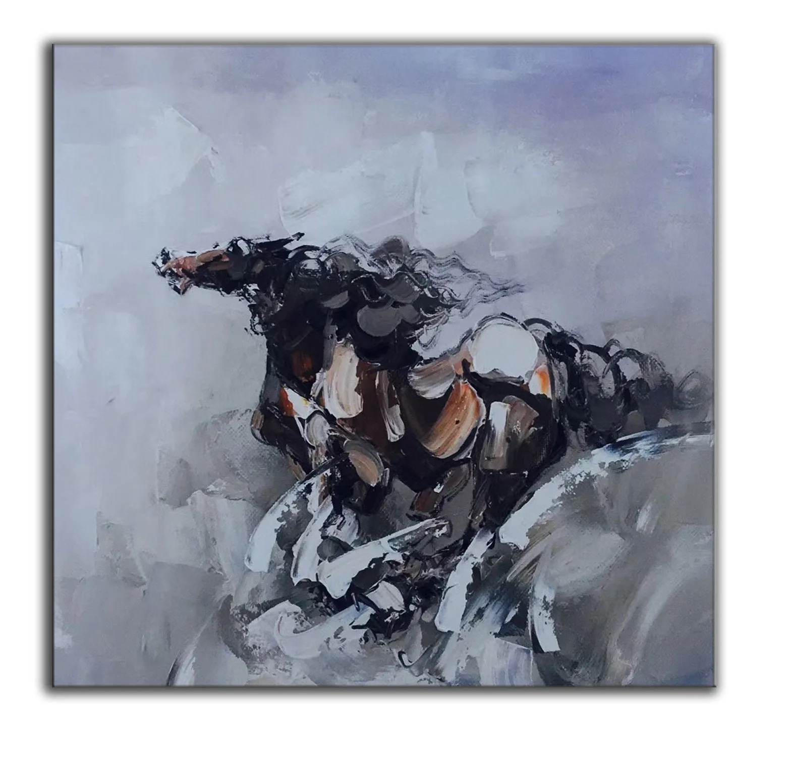 Horse Painting Abstract Horse Painting Palette Knife Canvas Art Wp067