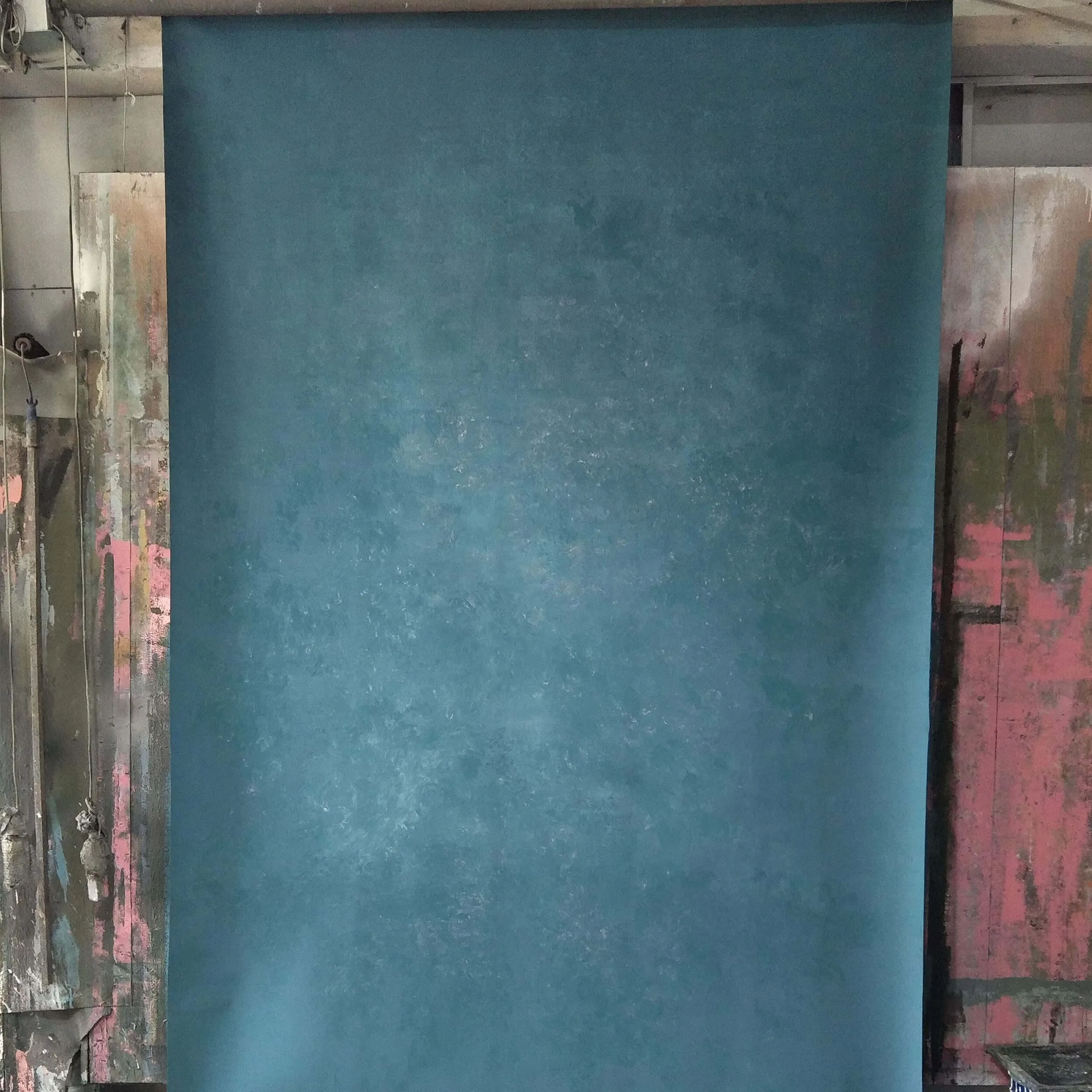 (HP-NS) 2x3m Blue Hand-Painted Canvas Drop with Soft Texture