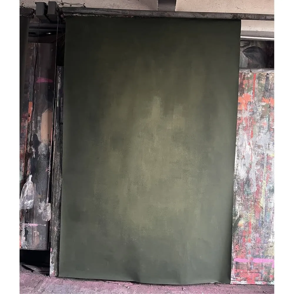 (HP-NS) 2x3m Fully Bespoke Hand-Painted Backdrop (Dark Olive Green)