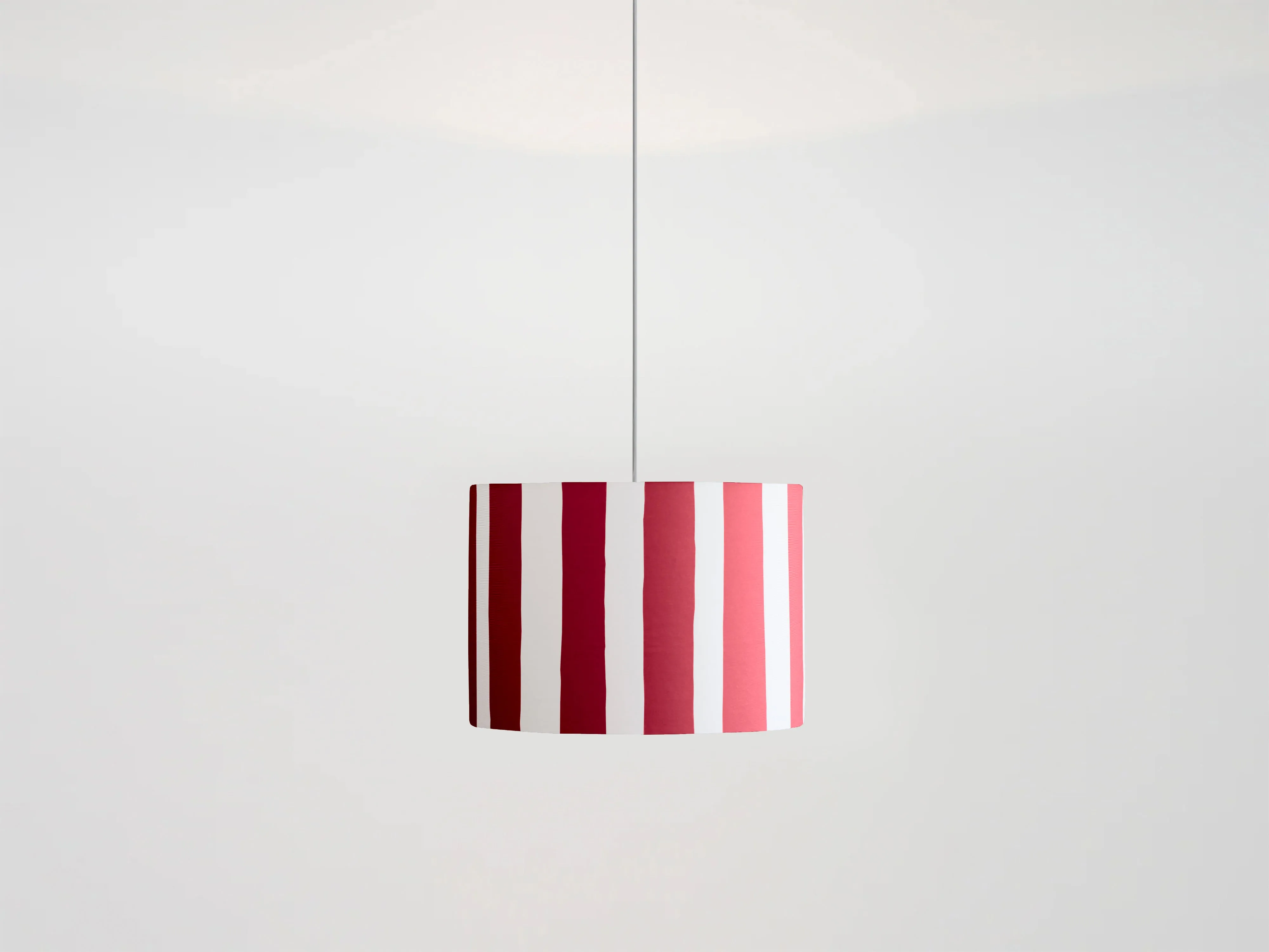 Jam red & white stripe printed shade