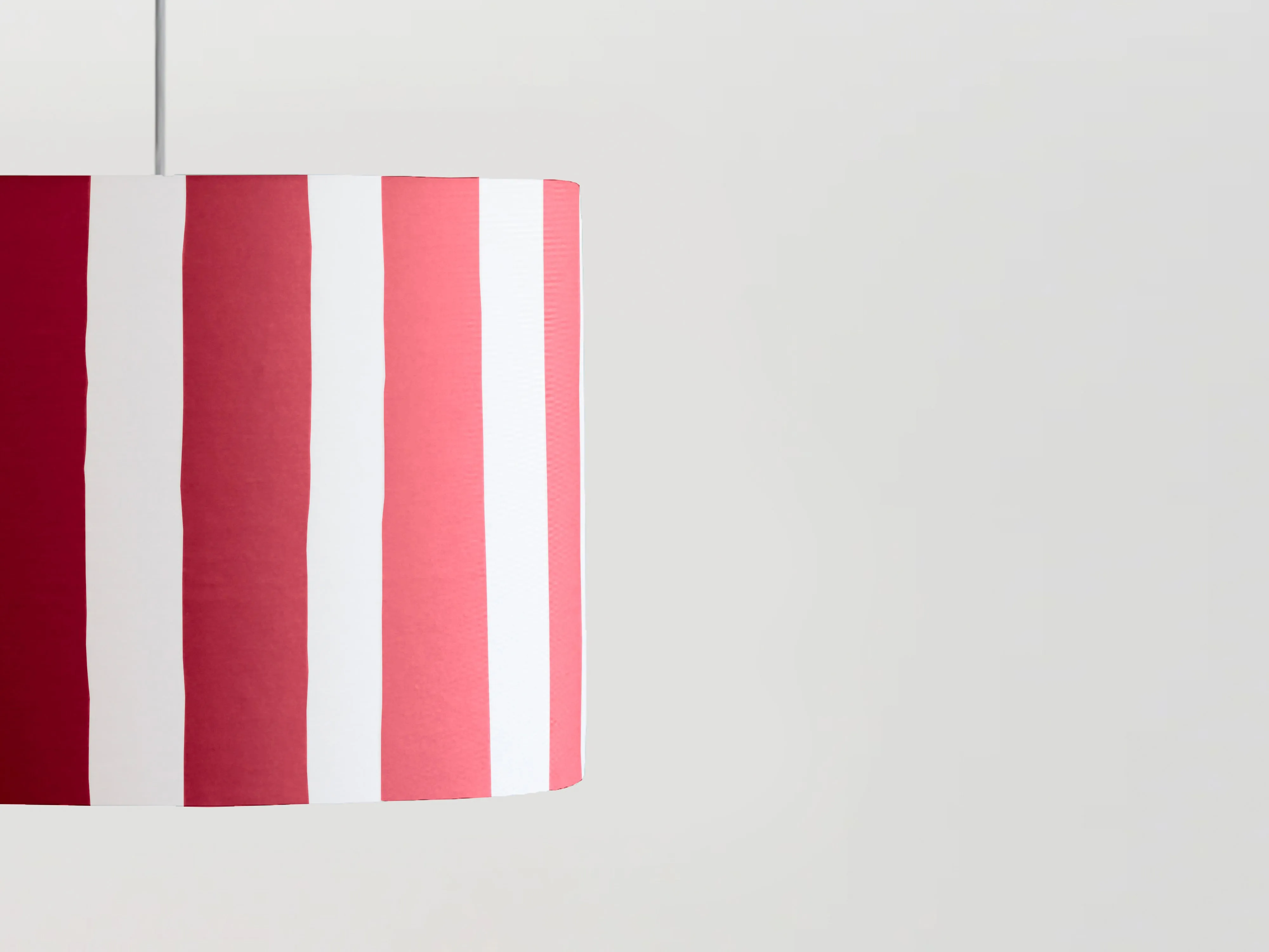 Jam red & white stripe printed shade