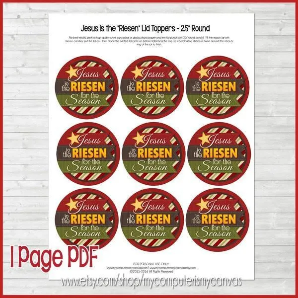 JESUS is the "RIESEN" for the Season {Gift Tag} PRINTABLE