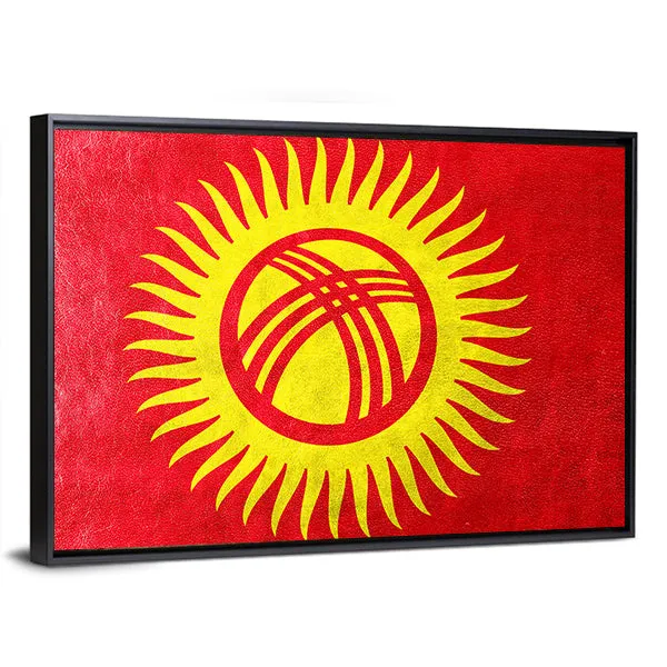 Kyrgyzstan Flag Canvas Wall Art