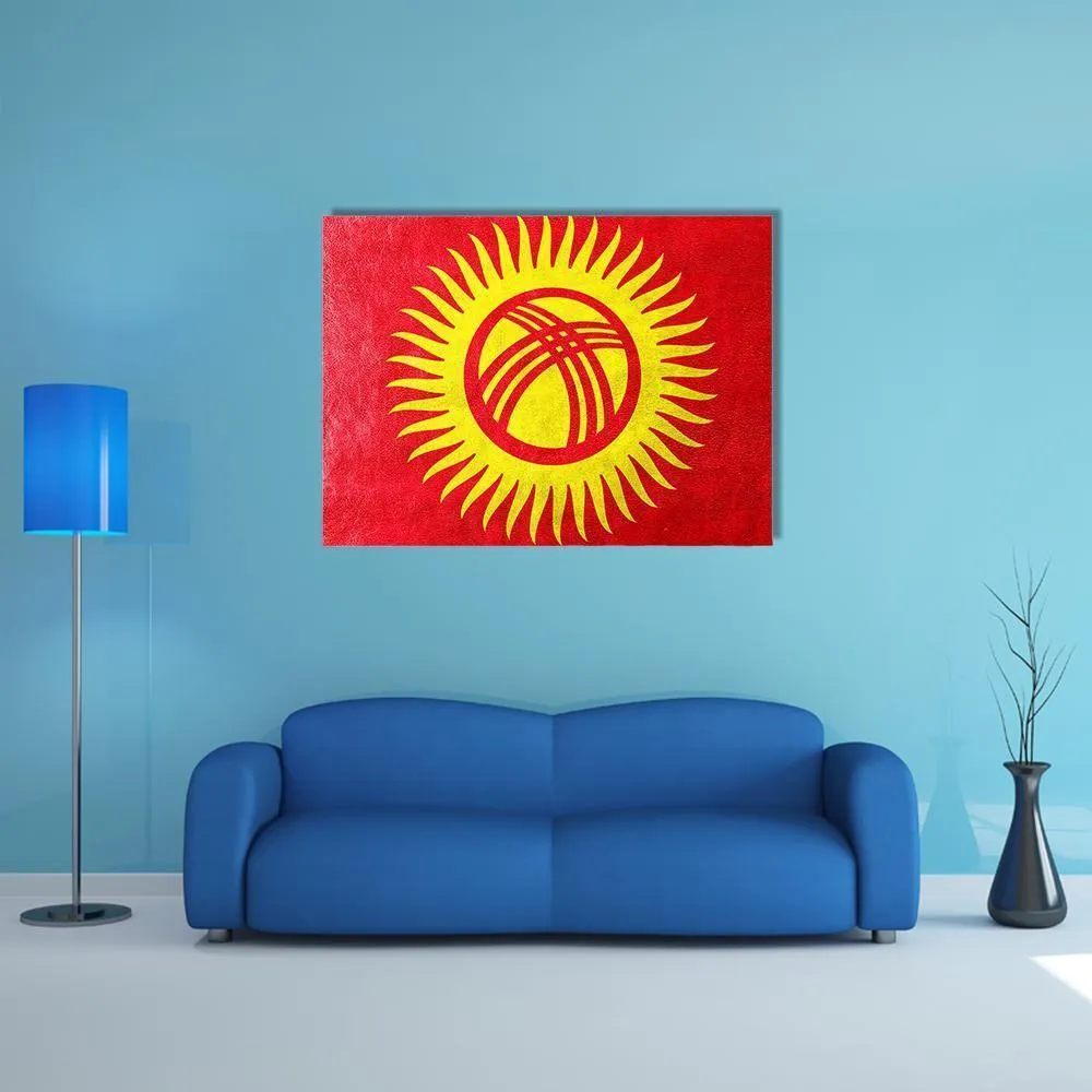 Kyrgyzstan Flag Canvas Wall Art