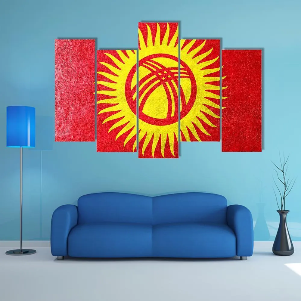 Kyrgyzstan Flag Canvas Wall Art