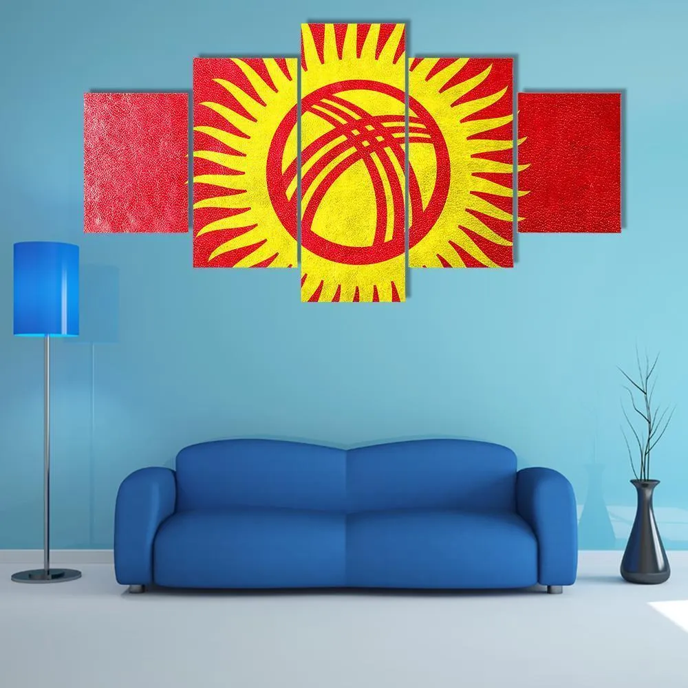 Kyrgyzstan Flag Canvas Wall Art