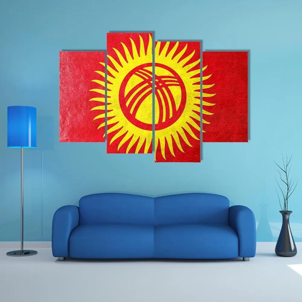 Kyrgyzstan Flag Canvas Wall Art