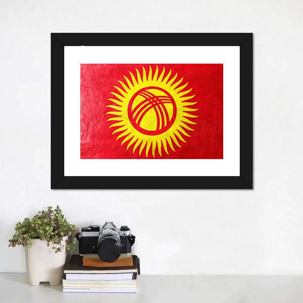 Kyrgyzstan Flag Canvas Wall Art