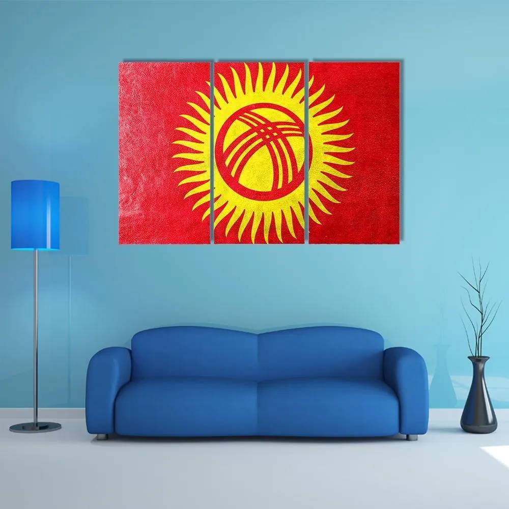 Kyrgyzstan Flag Canvas Wall Art