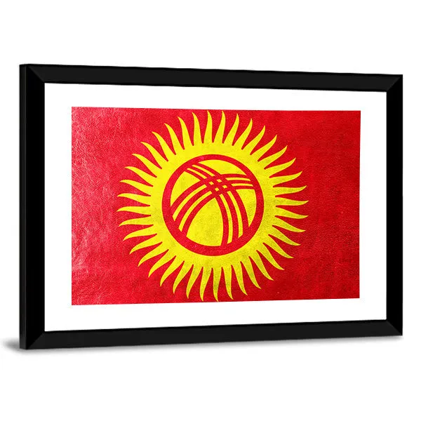 Kyrgyzstan Flag Canvas Wall Art