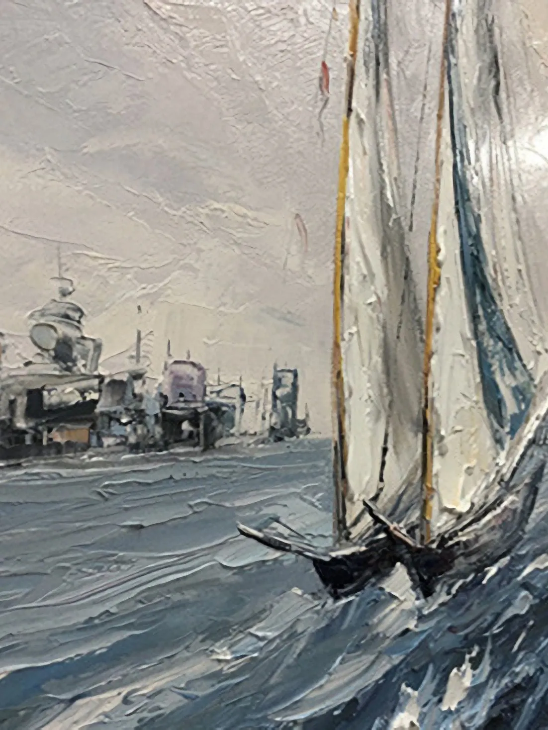 Large Contemporary Paintings Sailboat Oil Painting Gp092