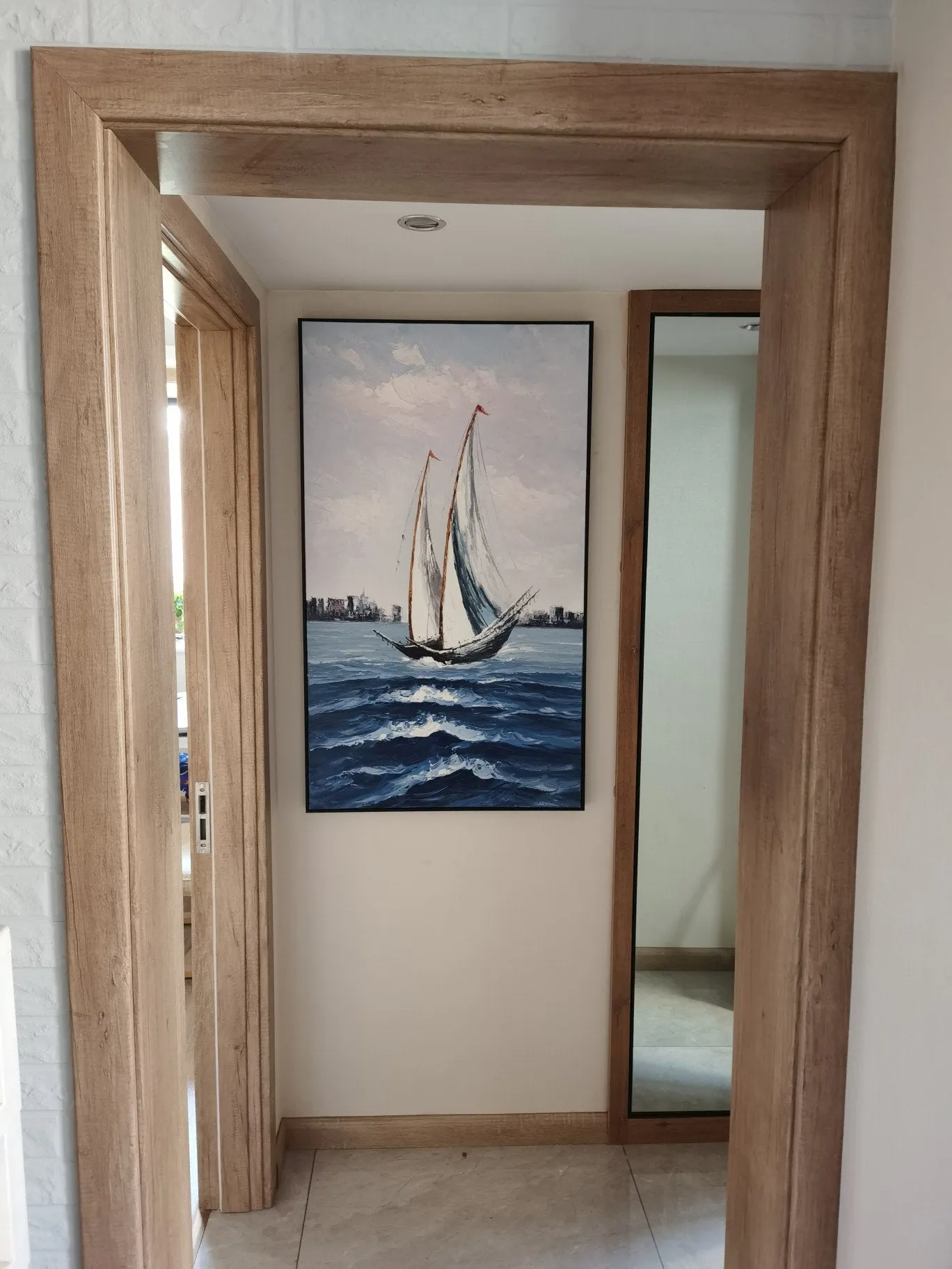 Large Contemporary Paintings Sailboat Oil Painting Gp092