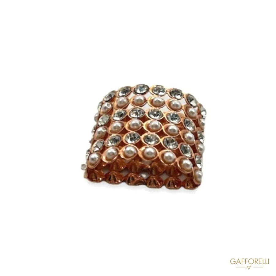 Loop with Rhinestones and Pearls - Art. A656 - Gafforelli Srl