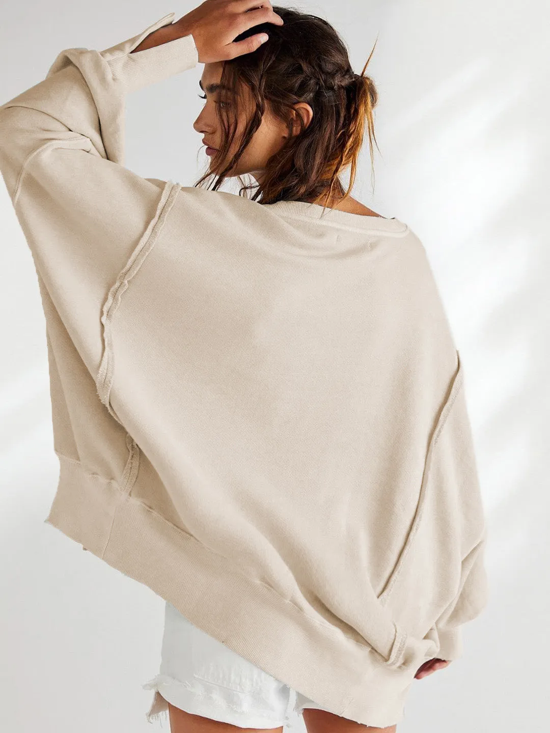 Loose Crew Neck Knit Top