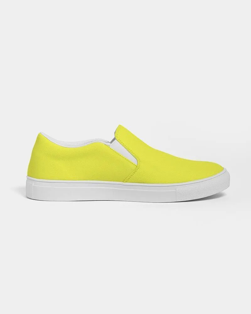 Mens Sneakers, Yellow Low Top Canvas Sports Shoes - O7z475