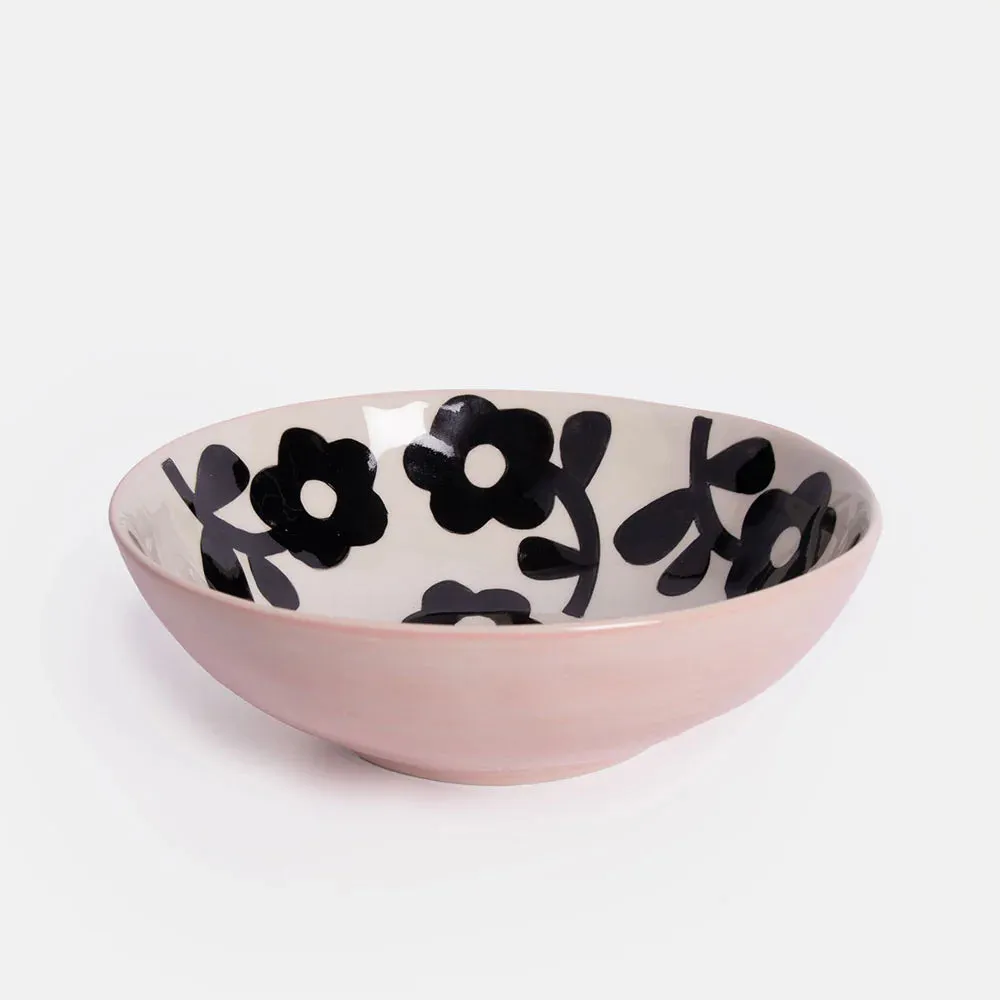 Mono Floral Bowl By Caroline Gardner