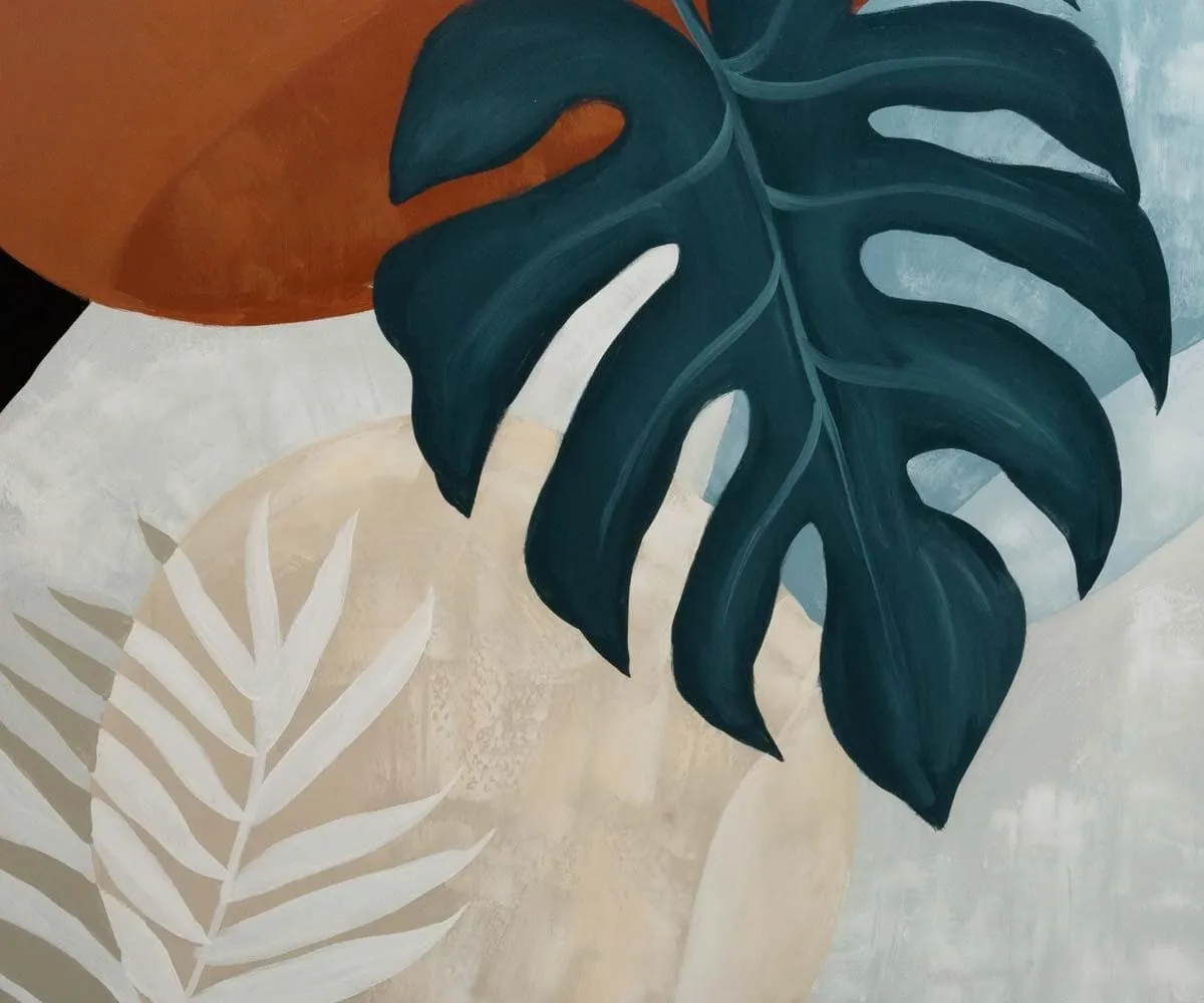 Moonlit Monstera Oil Painting