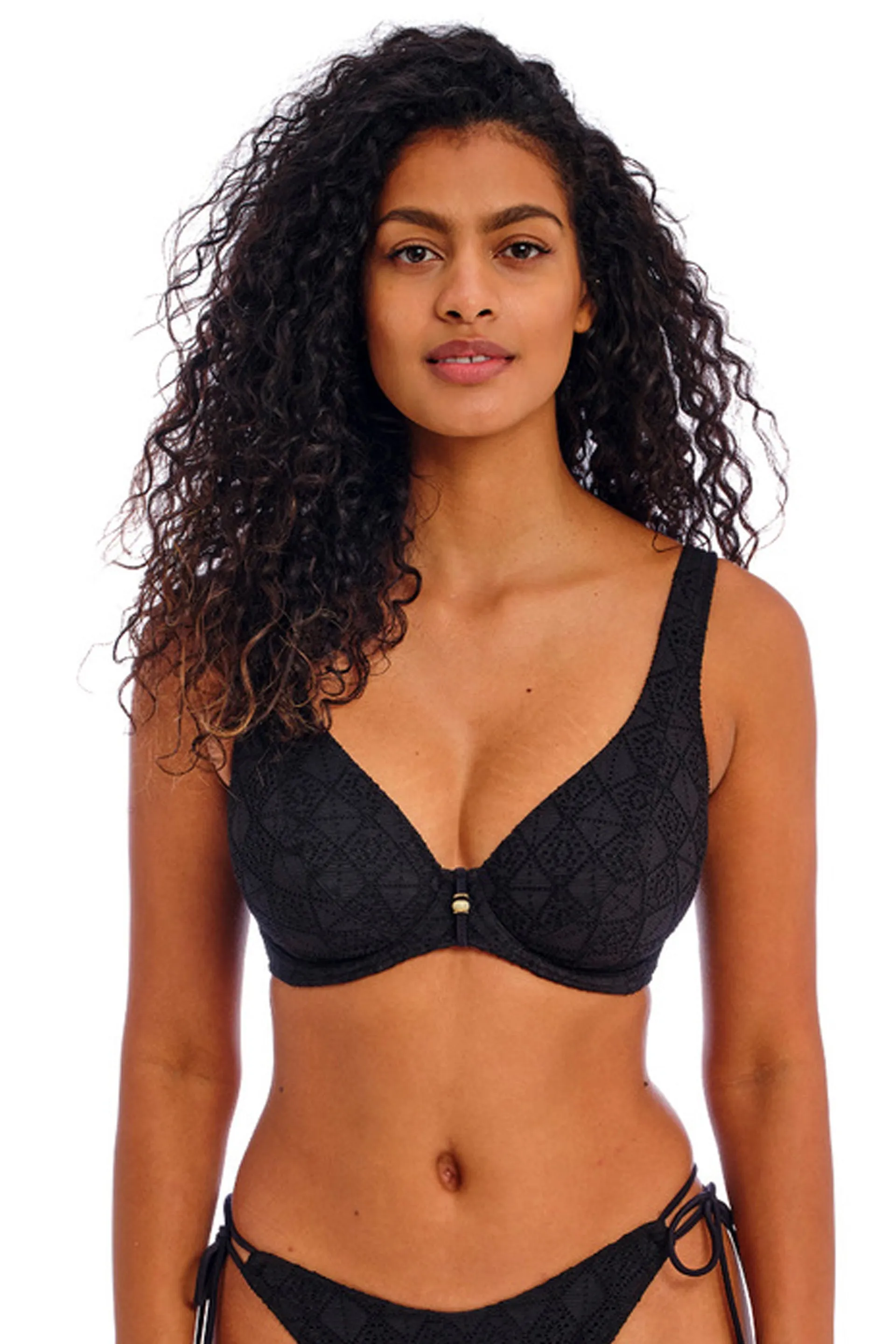 Nomad Nights High Apex Bikini Top Black