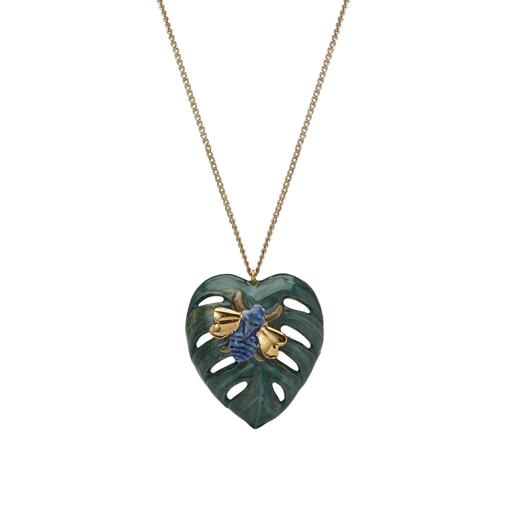 Palm Leaf with Bug Necklace