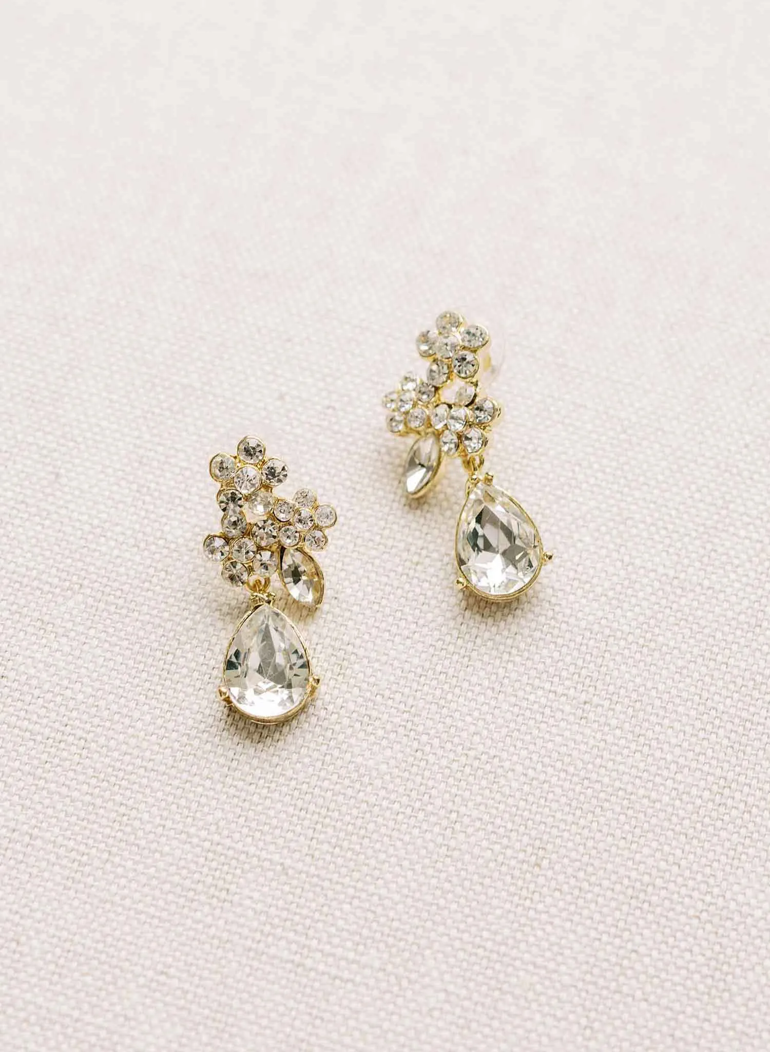 Petite crystal cluster and pear drop earrings - Style #2130