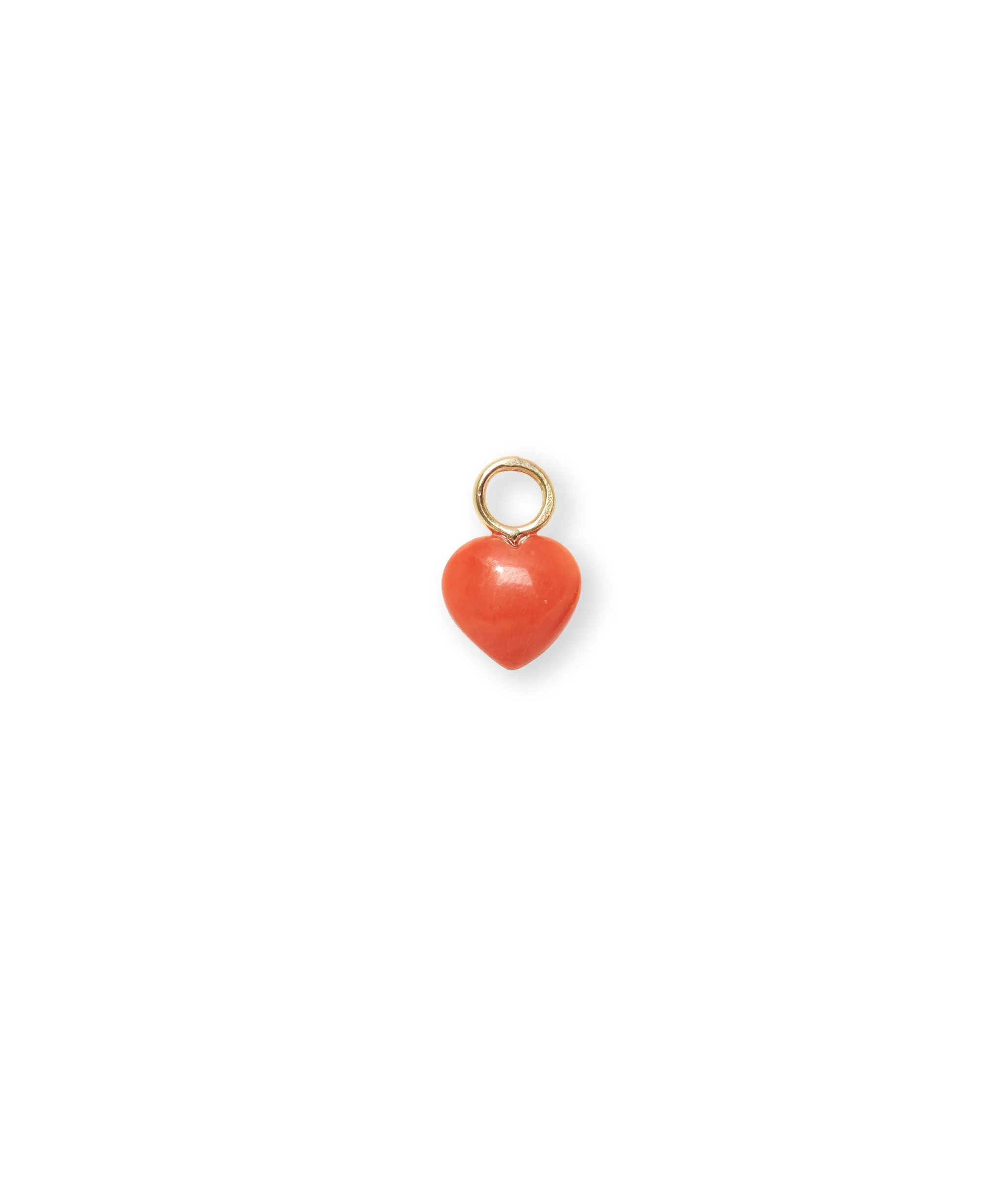 Puffy Heart 14k Earring Charm in Coral