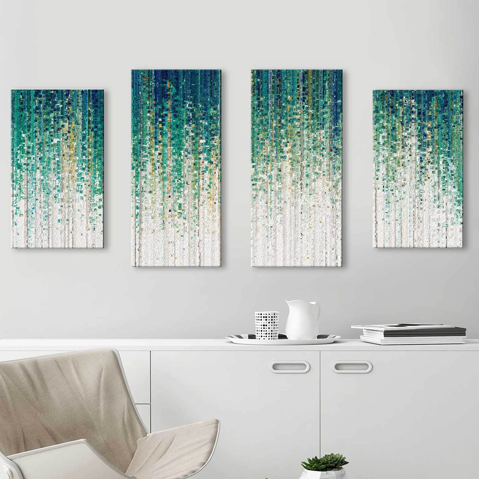 "1 Timothy 1 14 Abundant Grace" Print on Canvas Set of 4