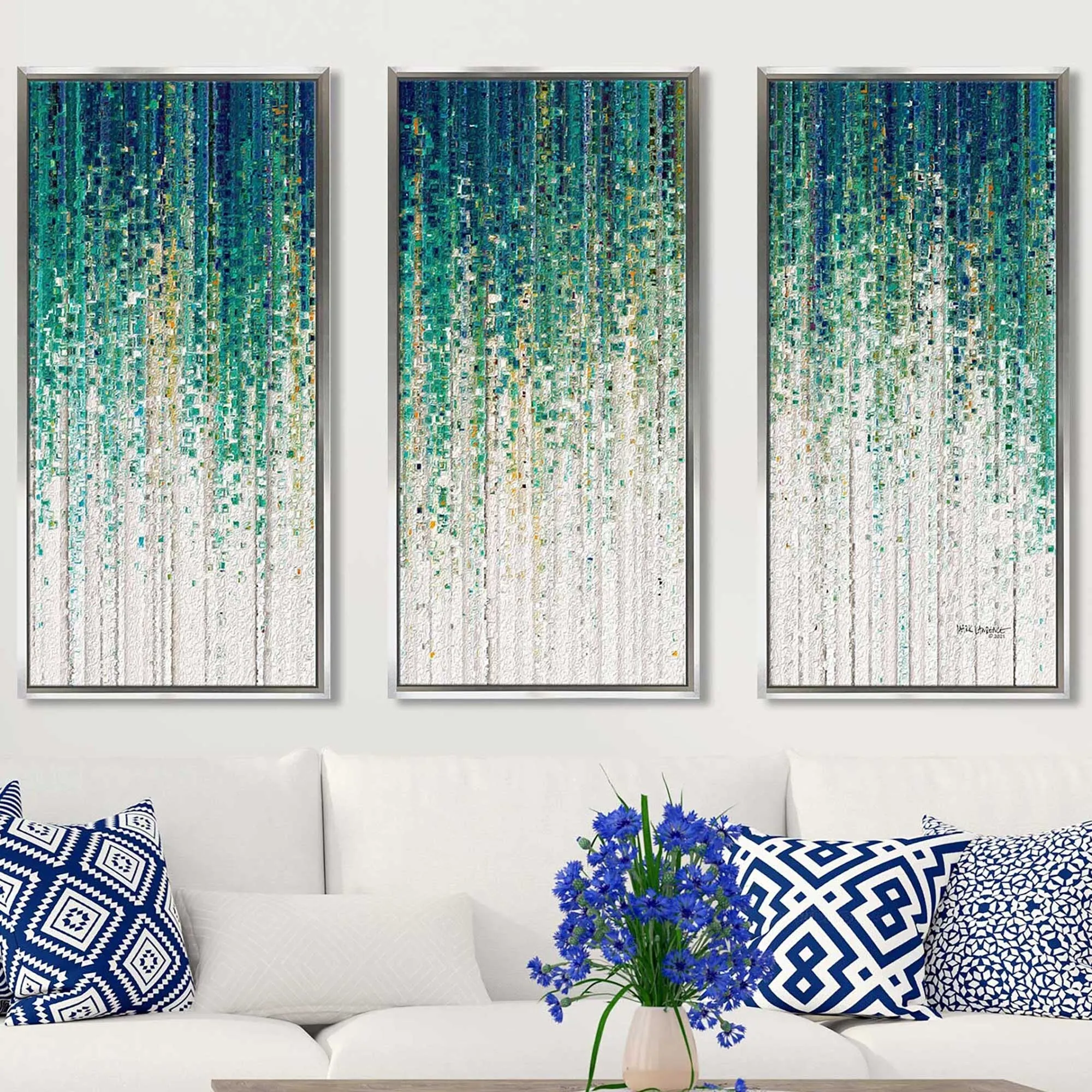 "1 Timothy 1 14 Abundant Grace" Print on Floating Canvas Set of 3