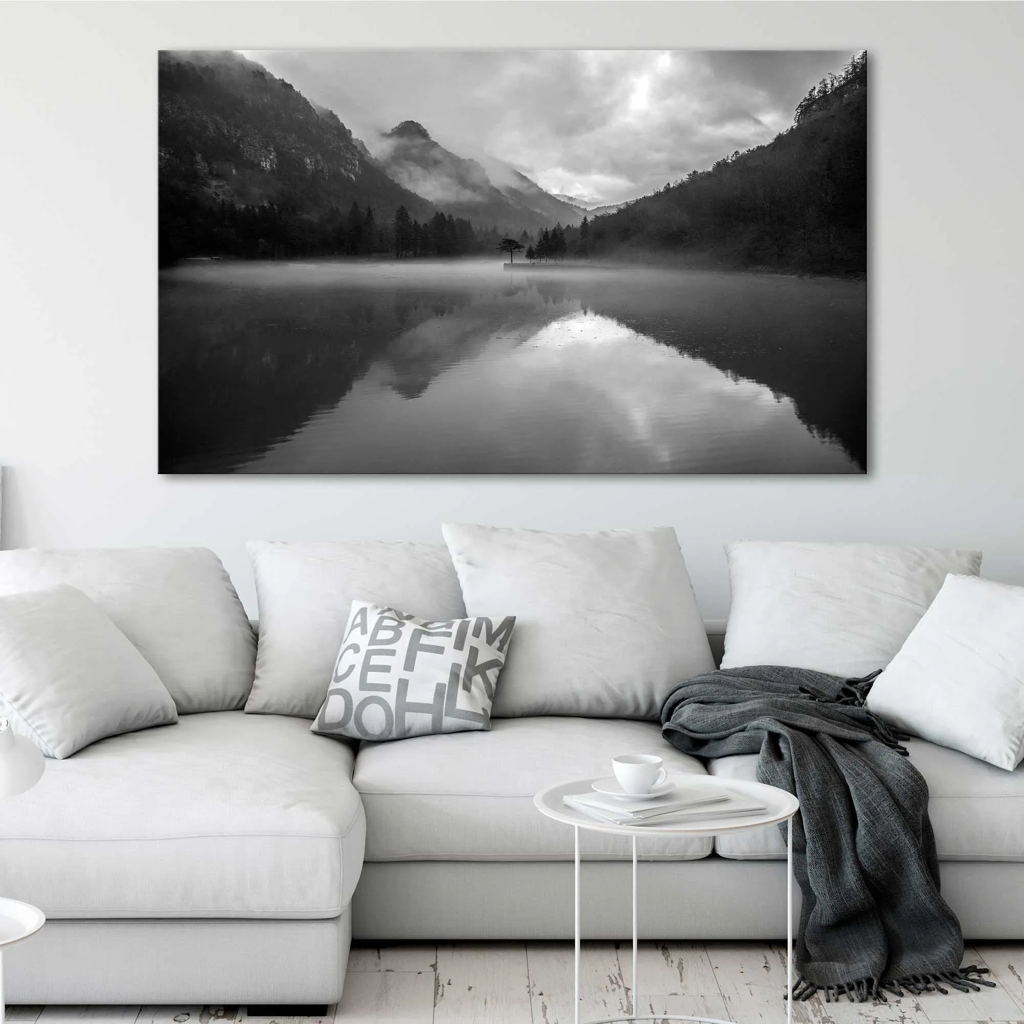 "1054 Mountain Lake " by Design Fabrikken Print on Canvas