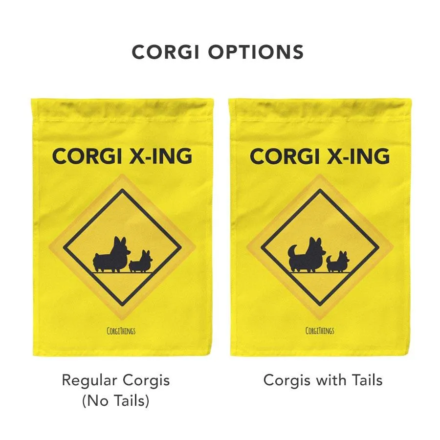 "Corgi Crossing" Garden Flag