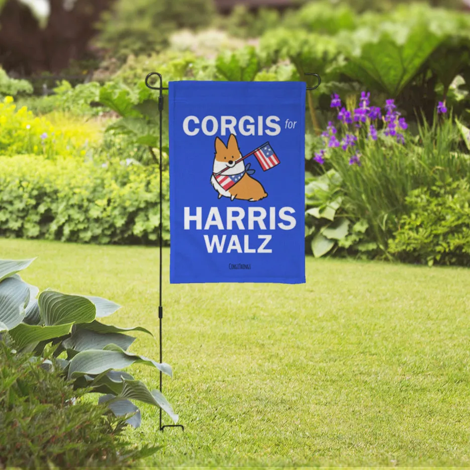 "Corgis for Harris Walz" Garden Flag