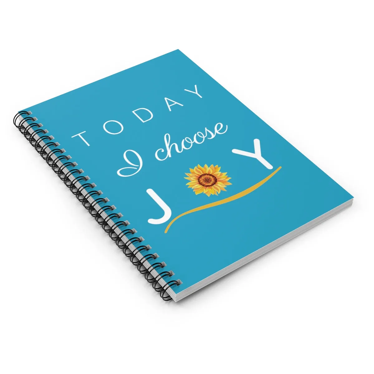 "Today I Choose Joy" Aqua Spiral Journal - Ruled Line