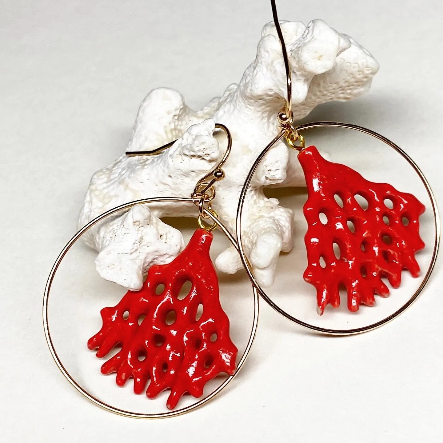 Red Coral Reef Earrings