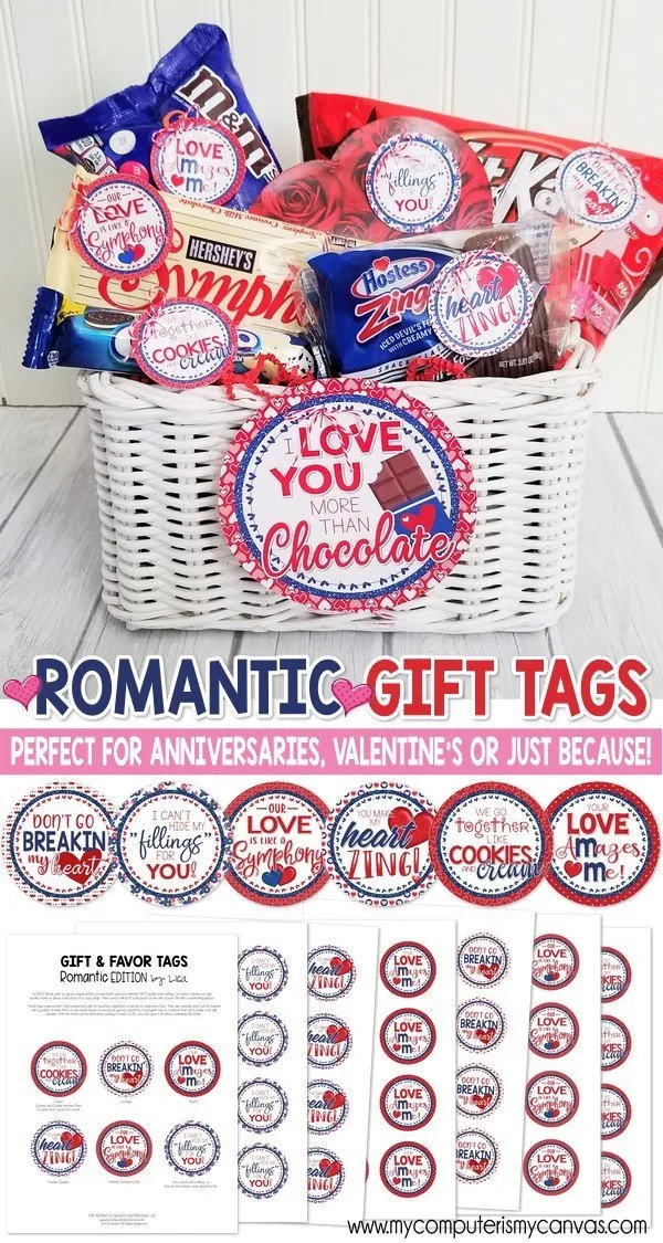 ROMANTIC Chocolate {Gift Tag Kit} PRINTABLE