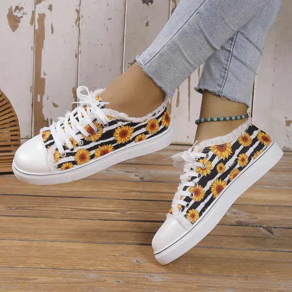 sealbeer - Halloween Yellow Casual Daily Patchwork Printing Round Comfortable Shoes