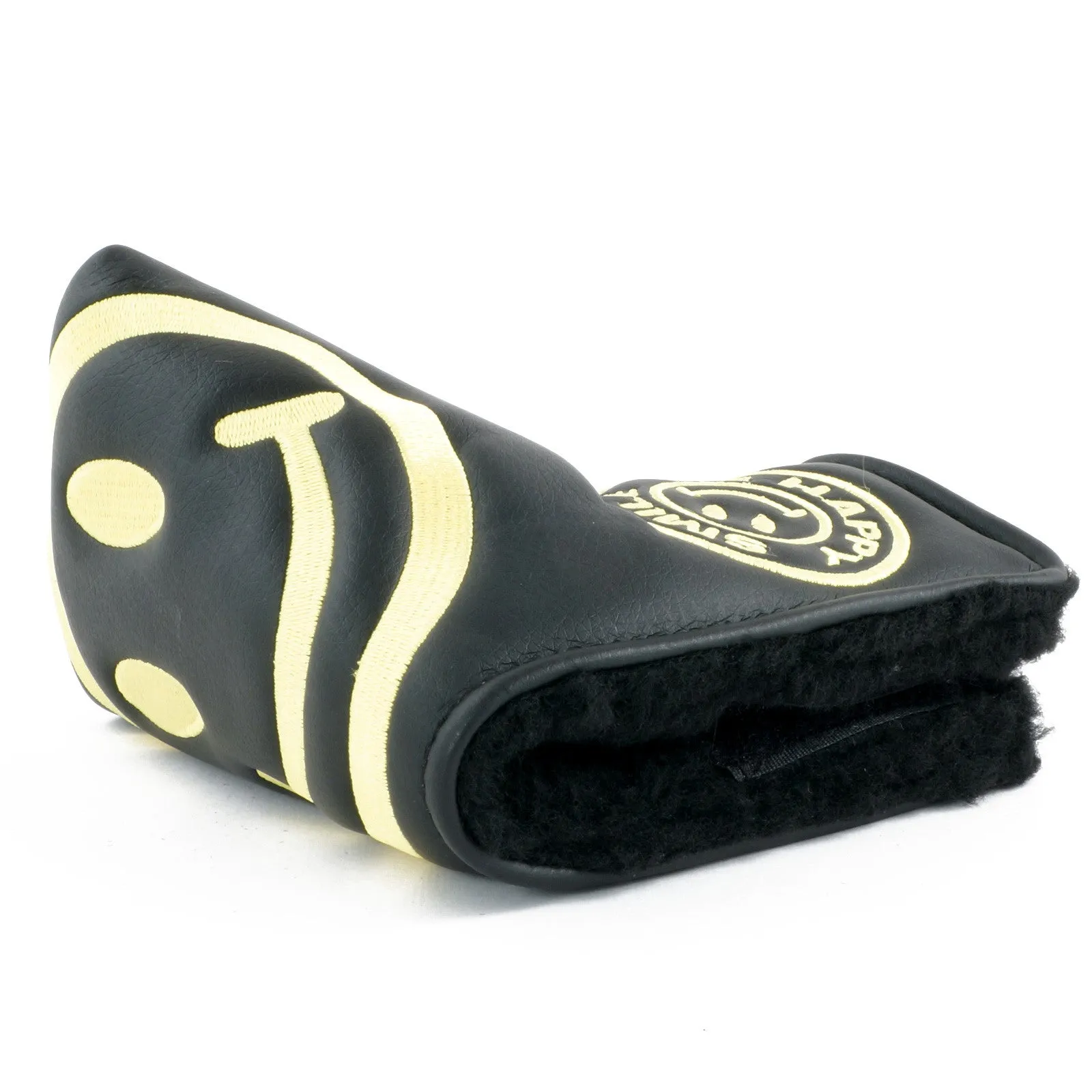 Smile Face Head Cover for Blade and Midsize Mallet Putter, Black